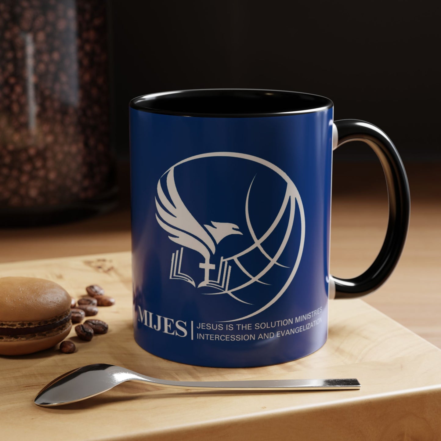 MIJES Accent Coffee Mug (11, 15oz) Blue Exterior