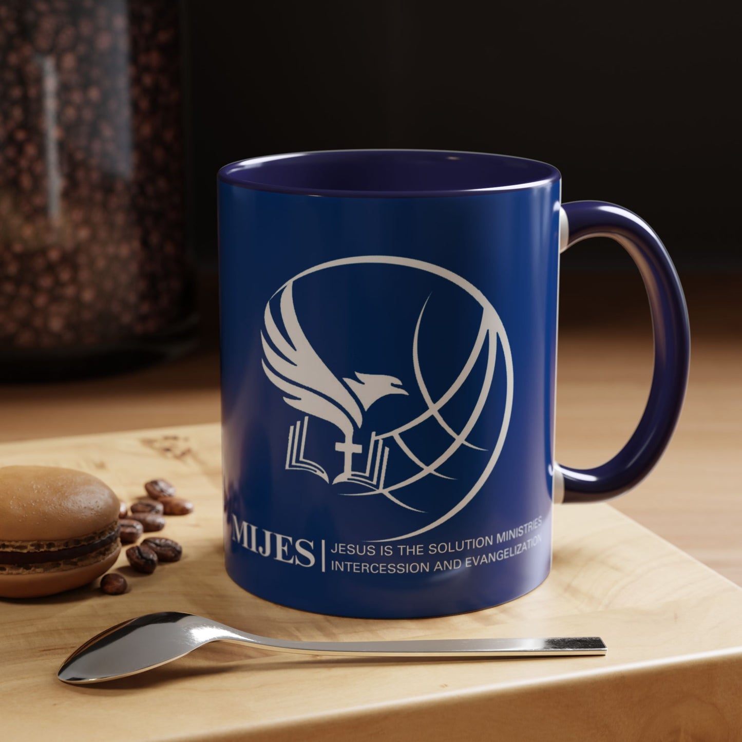 MIJES Accent Coffee Mug (11, 15oz) Blue Exterior