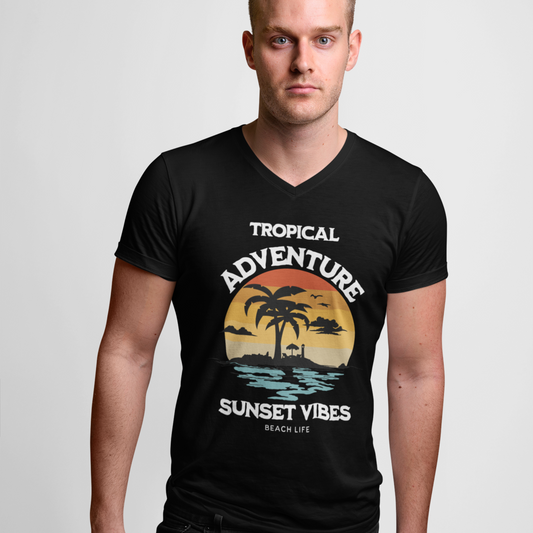 "Tropical Sunset Escape" Unisex Shirt – Embrace the Tranquil Vibes