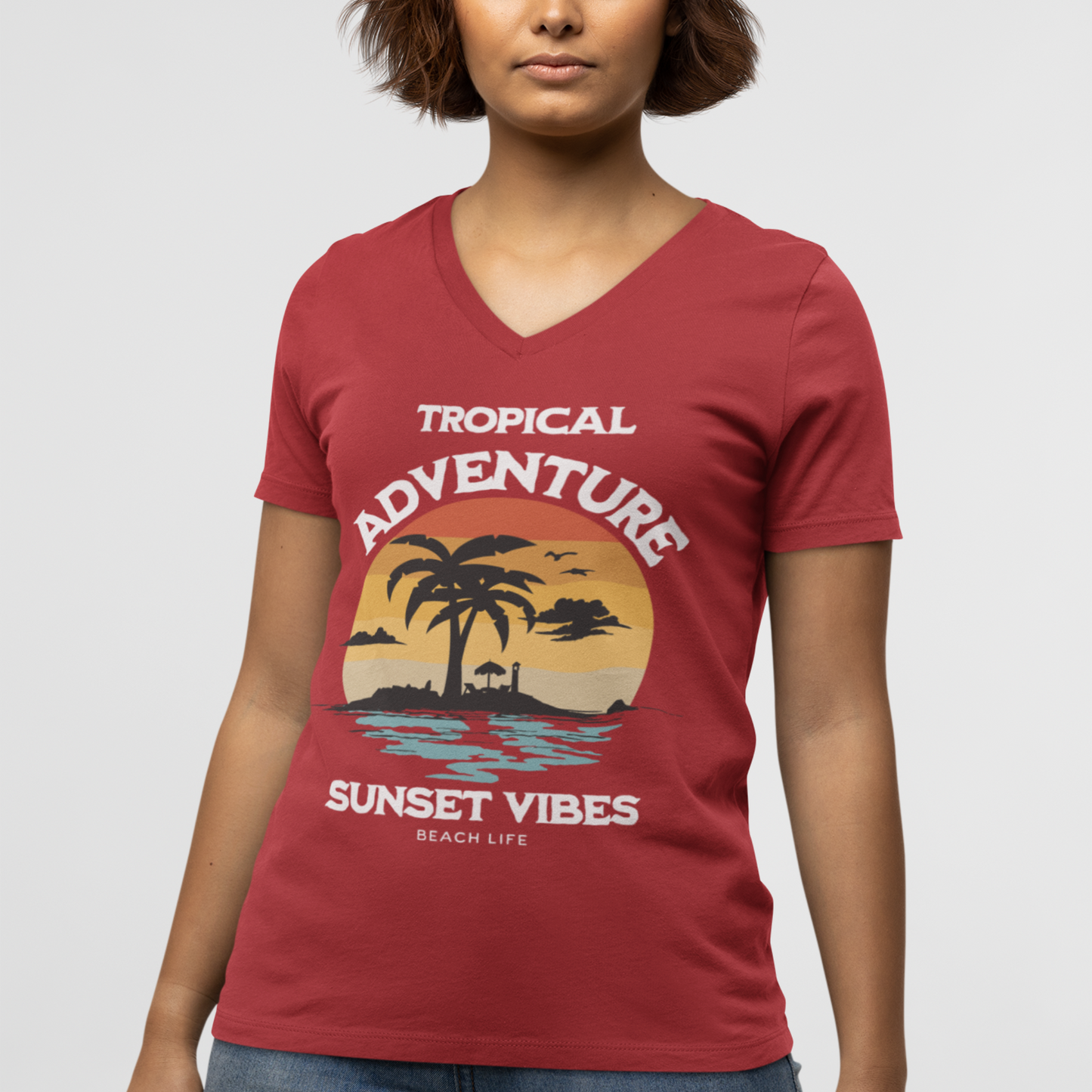 "Tropical Sunset Escape" Unisex Shirt – Embrace the Tranquil Vibes