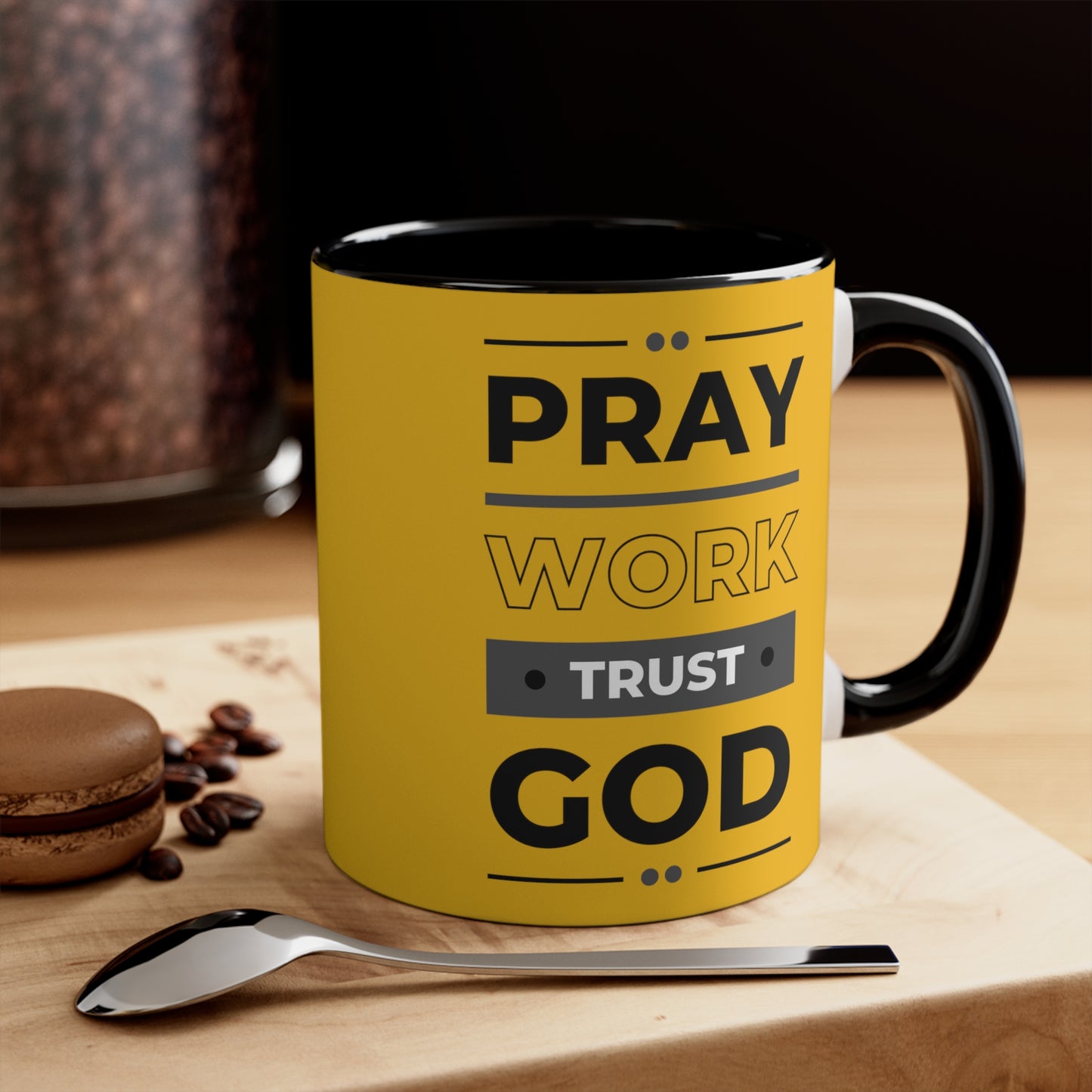 Pray, Work, Trust God Mug, 11oz