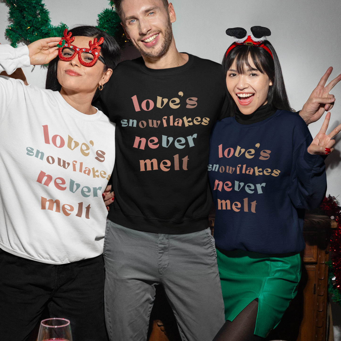 Love's Snowflakes Christmas Unisex Sweatshirt