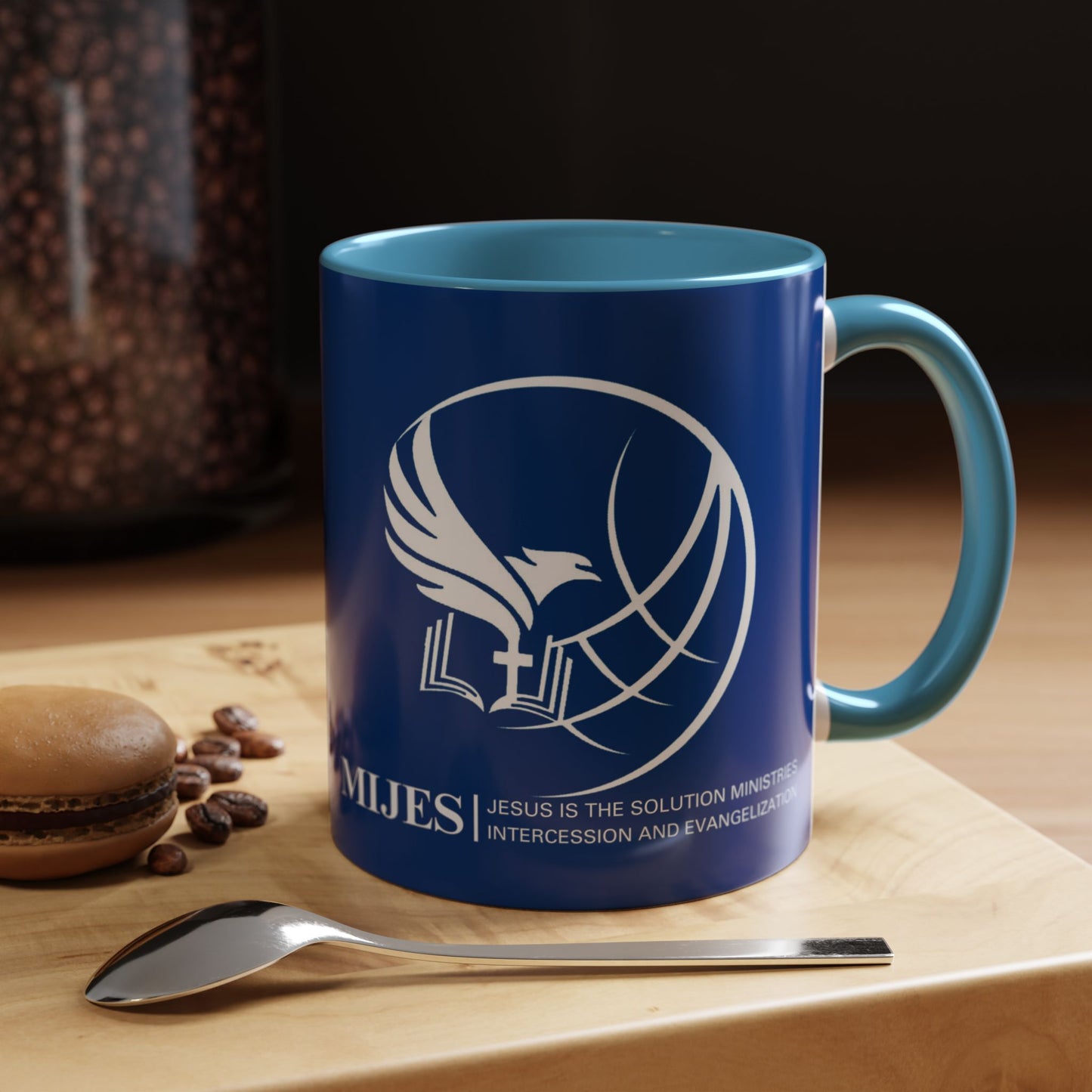 MIJES Accent Coffee Mug (11, 15oz) Blue Exterior