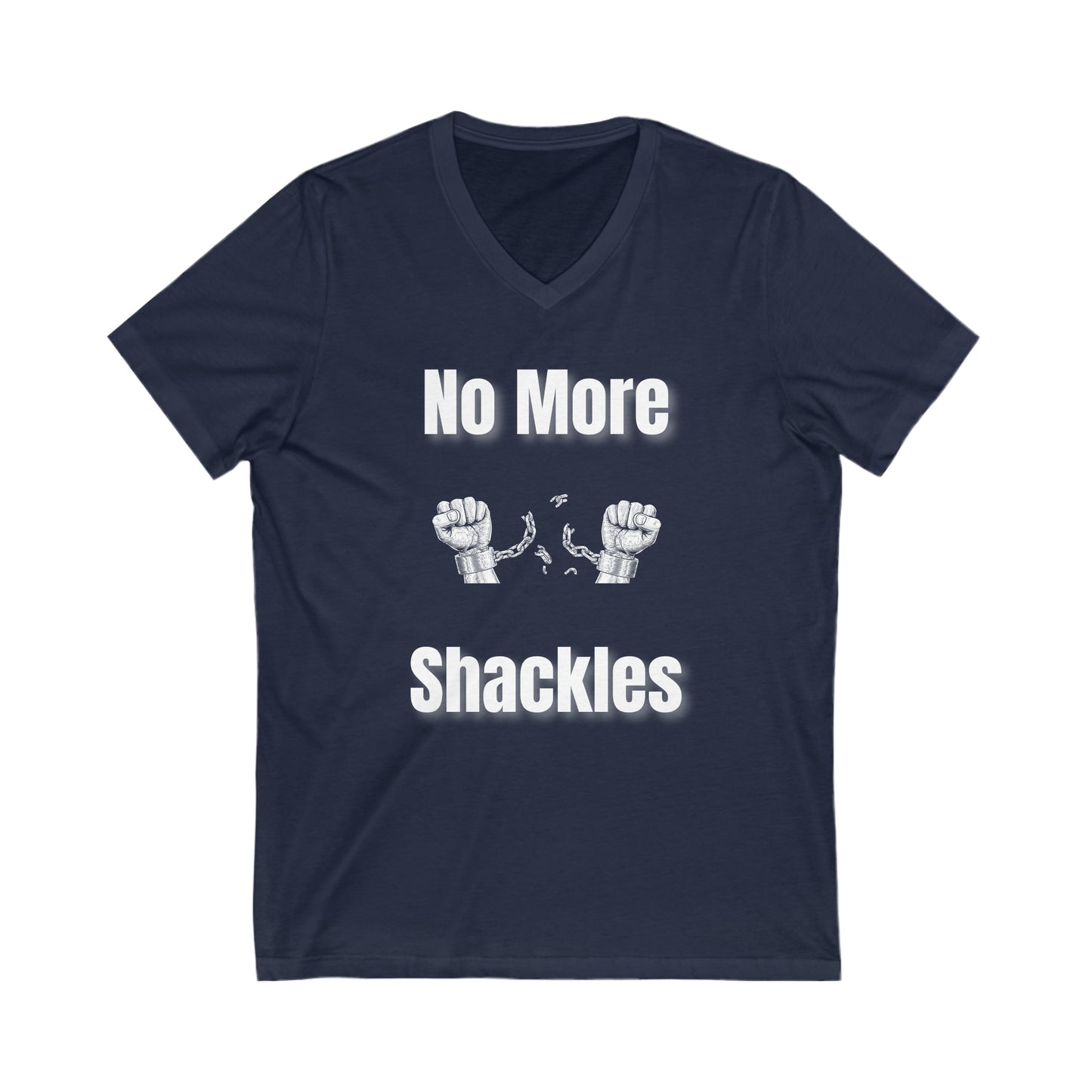 No More Shackles Sleeve V-Neck Tee